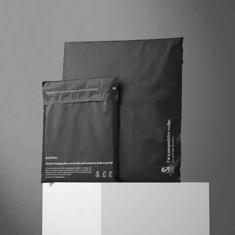 The Midnight | Black Double Strip Compostable Mailers (Pack of 25)
